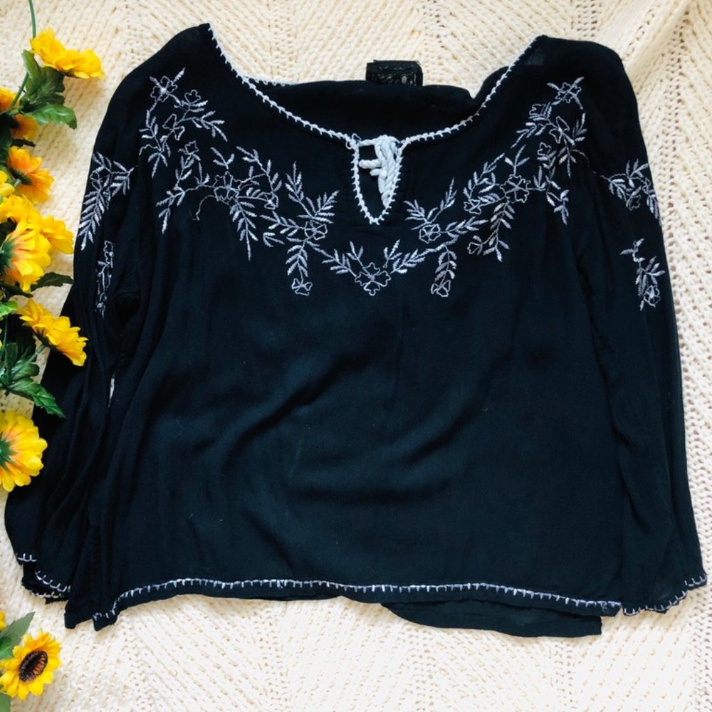 Black flowing top